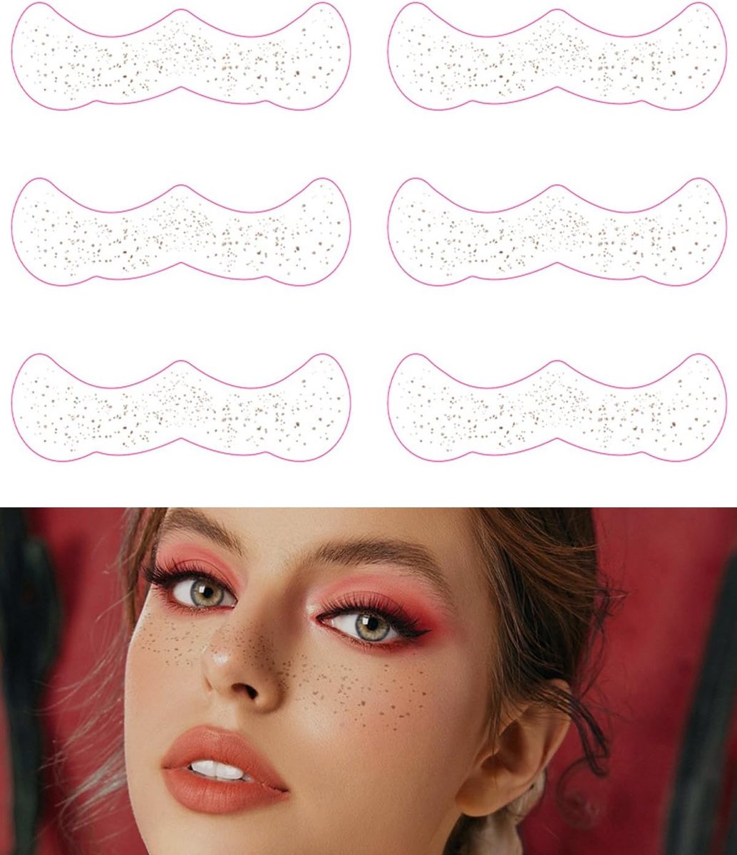 Sproeten gezichtstattoos 6 stuks goud zilver waterdichte tijdelijke tatoeages voor vrouwen - ideaal voor festivals en feesten, glitterlook