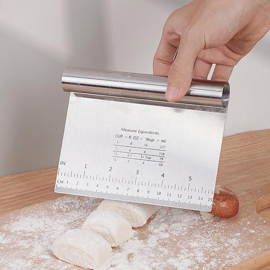 3 stuks van roestvrij staal 15/20/25 cm, deegsnijder met schaal, anti-aanbaklaag, vaatwasmachinebestendig, bakgerei voor cake, pizza, koekjes — afbeelding 3