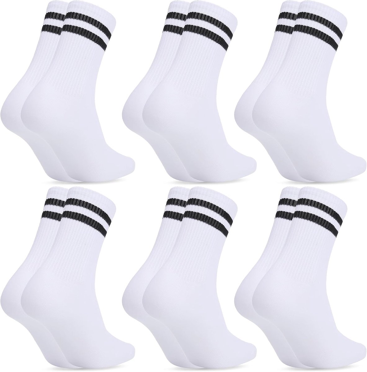 Sokken voor dames, maat 35-38/39-42, witte katoenen sokken, stijlvolle sportsokken, comfortabele hoge sokken, zacht witte damessokken voor sport, tennis