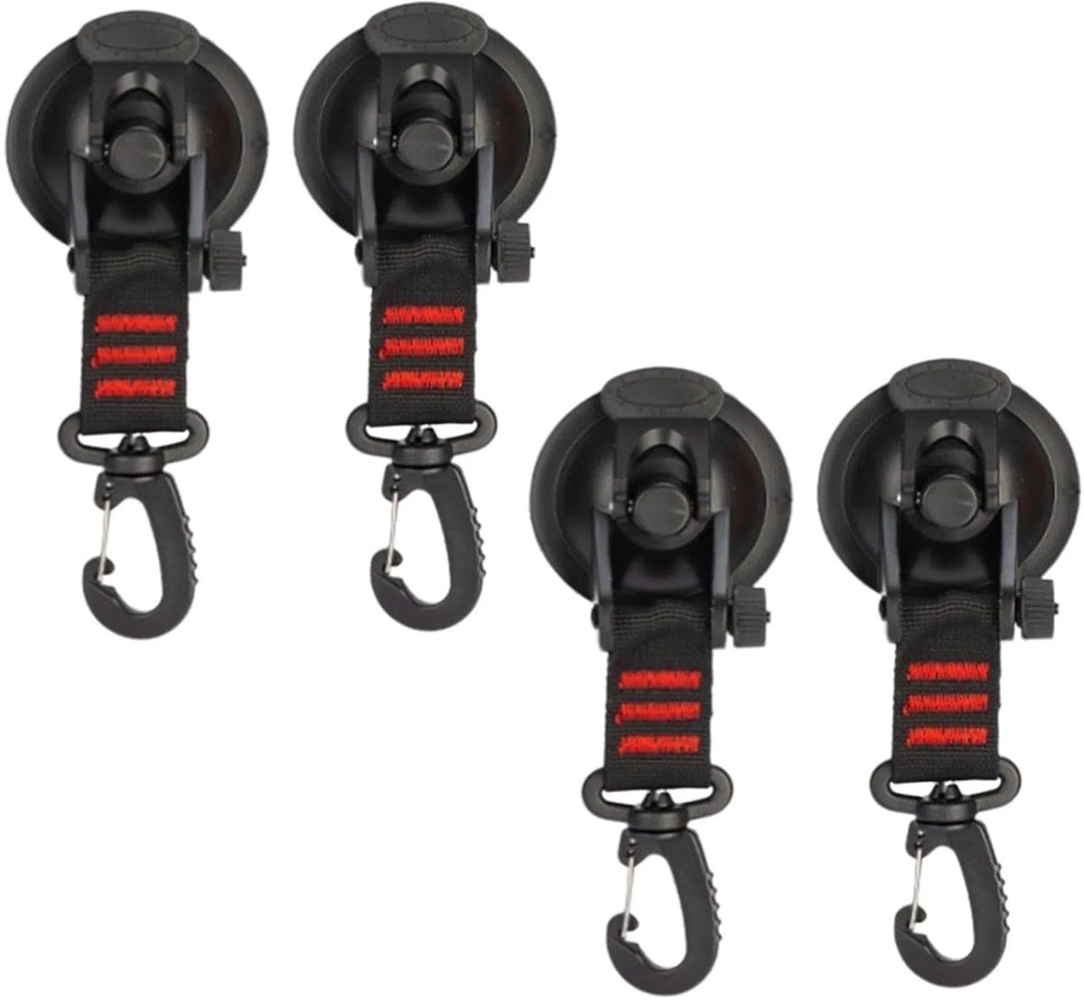 Set van 4 zuignaphaken met extreem sterke hechtkracht, zuignapanker met bevestigingsapparaat, multifunctionele zuignaphaken, geschikt voor camping, auto, balkon, tent