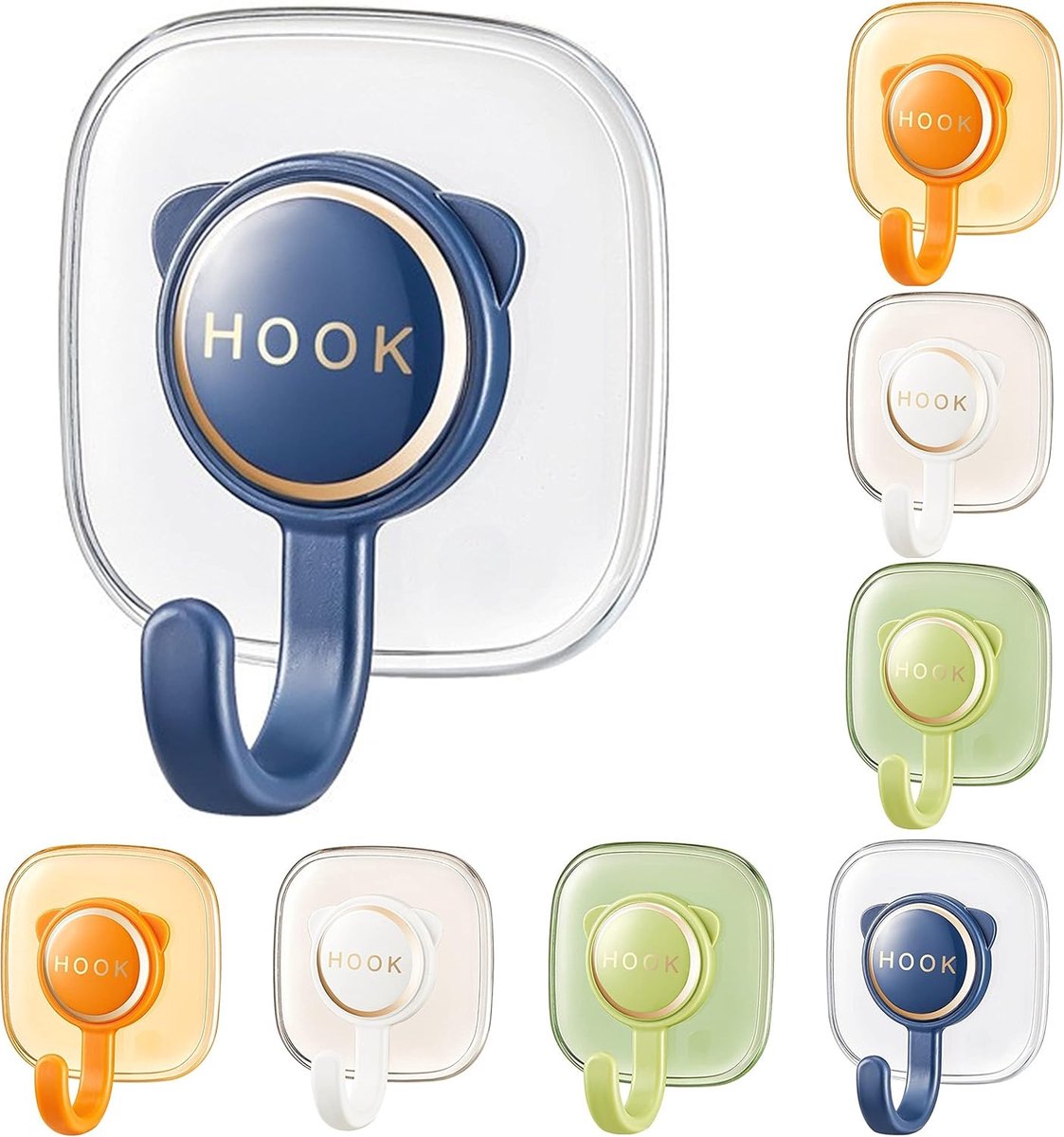 Haken, Heavy Duty Hanger Kleverige Muur Haken Waterdichte Handdoekhaak voor Theekop Gewaad Jas Keuken Badkamers Slaapkamer Deur (Mix-3)
