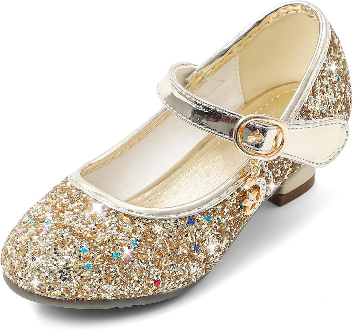 5-10 Jaar Kinderen Meisjes Mary Jane Prinses Hof Schoenen Sparkly Glitter Bruiloft Party