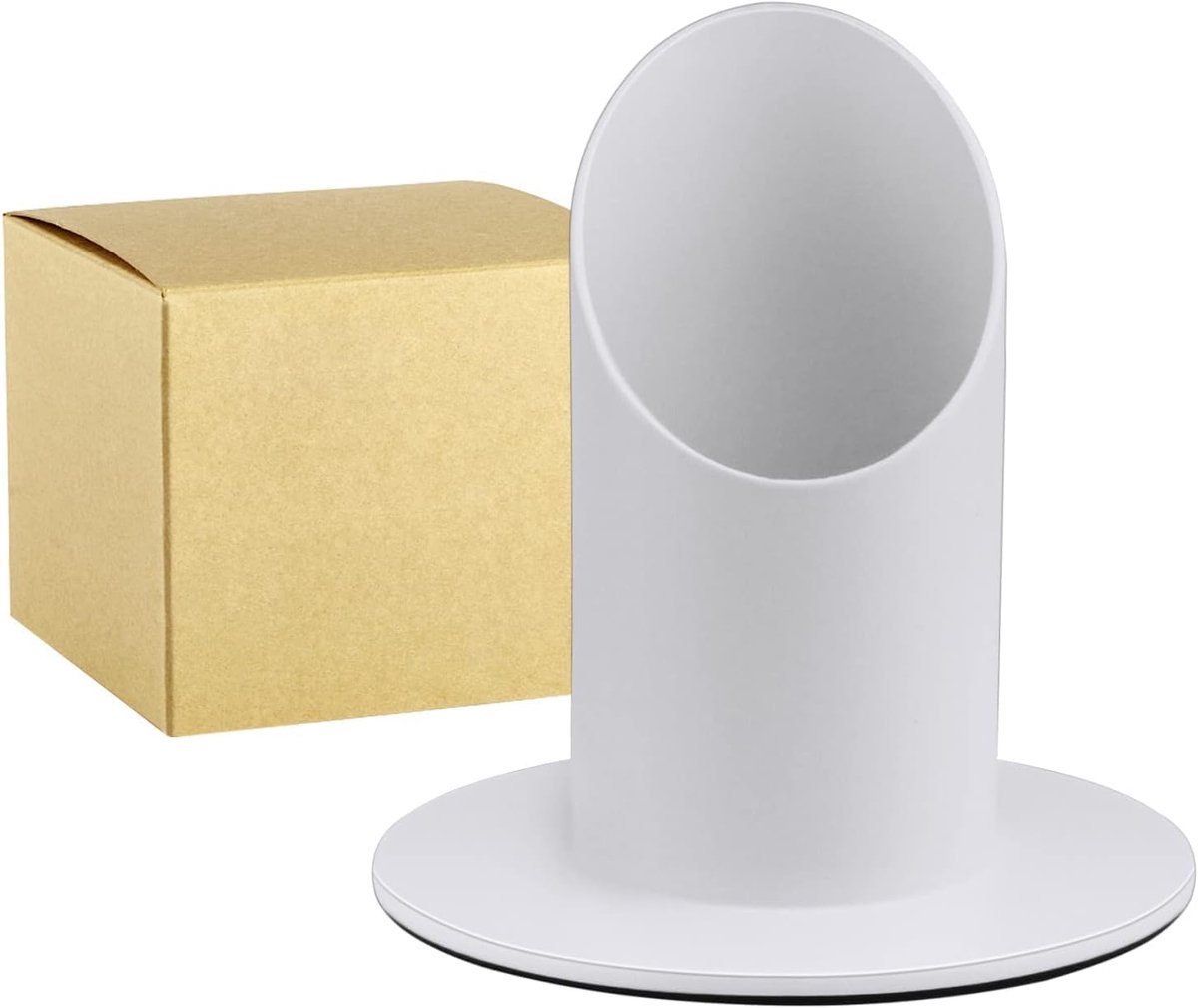Kaarsenhouder staafkaarsenhouder 4 cm metalen kandelaar voor staafkaarsen, communiekaarsen, doopkaars (wit)