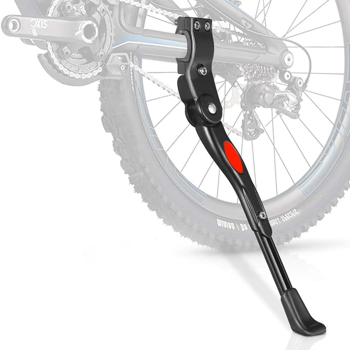 Zwart, Premium Bike Kickstand, In hoogte verstelbare fietsstandaard, aluminium achterzijfietsstandaard, voor fiets, racefiets, mountainbike