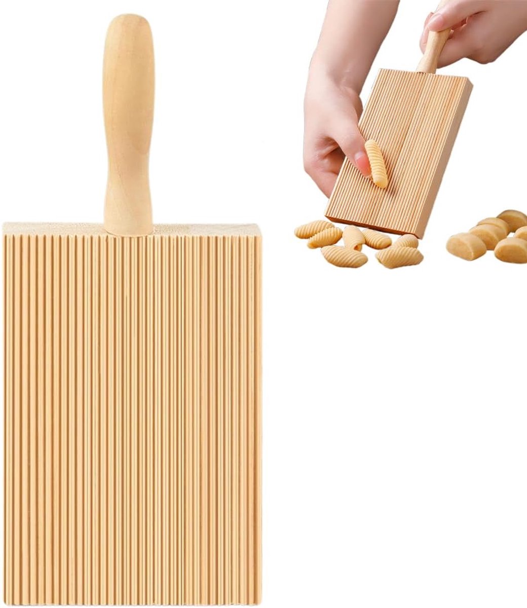 Handmatige pastamachines,Een houten wasplank, een handig hulpmiddel voor het maken van pasta, stelt u in staat om het plezier van het maken van uw eigen pasta te proeven.