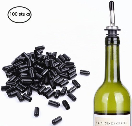 100 stuks rubberen doppen voor flessen, schenkers stofhoezen olijfolie drankfles giet tuit deksel rubberen doppen (niet inclusief de uitloop) — afbeelding 2