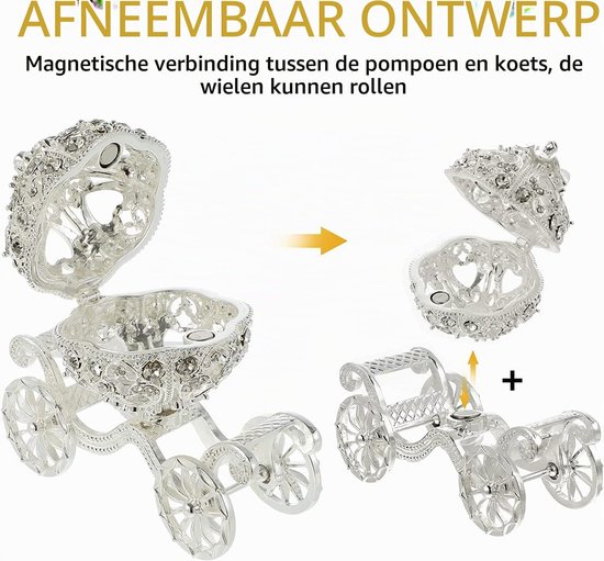 Pompoen Vervoer Snuisterijdoosje, Versierd Collectible Beeldje Unieke Gift om de Ring Sieraden Doos op te slaan Metaal Ambachten Gift Tafelblad Decoratie — afbeelding 4