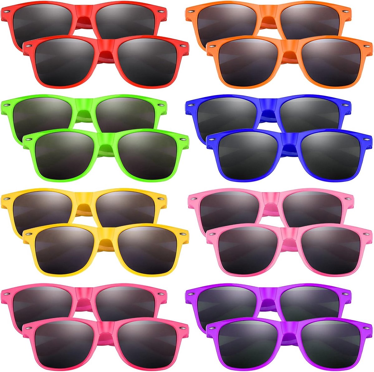 8/16/32/48 Stuks Kinderen Zonnebril Neon Kleuren, Feestartikelen Goody Bag Vullers, Leuk Cadeau voor Verjaardagsfeestje, Strand, Zwembad Party