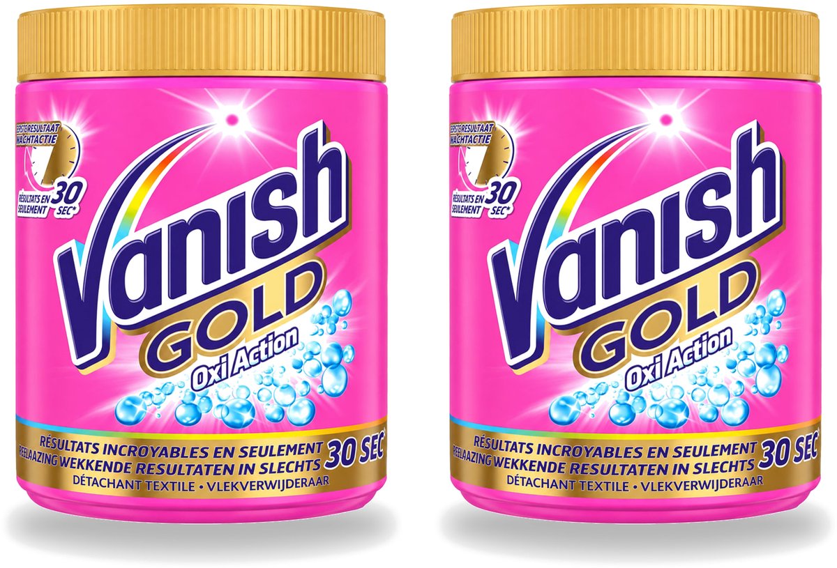 2 x Vanish Gold Oxi Action - Vlekkenverwijderaar Poeder - Gekleurde Was - 1050 Gram - Voordeelverpakking - 2 stuks
