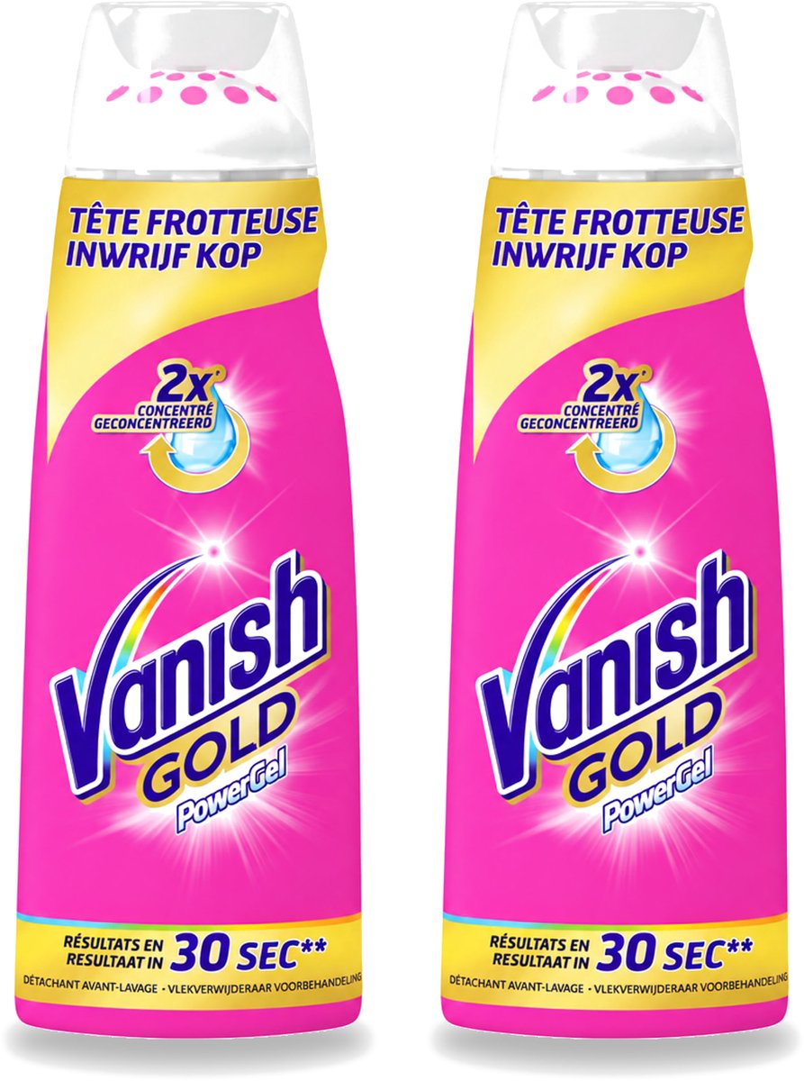 2 x Vanish Gold - Vlekkenverwijderaar Gel - Voorbehandeling - Gekleurde Was - 200 ml - Voordeelverpakking - 2 stuks