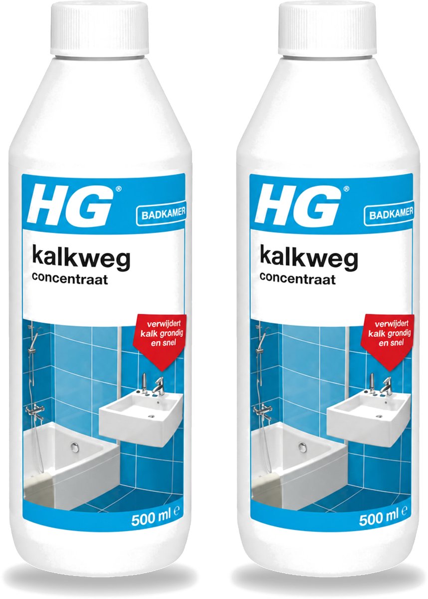 2 x HG - Badkamer - Kalkweg Concentraat - Verwijdert Kalk Grondig - 500 ml - Voordeelverpakking - 2 stuks