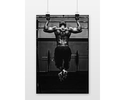 Gym Poster - Training - Zwart Wit - Actie - Artistieke - Sport - posters - formaat 60x90cm - Wanddecoratie - 3344MT