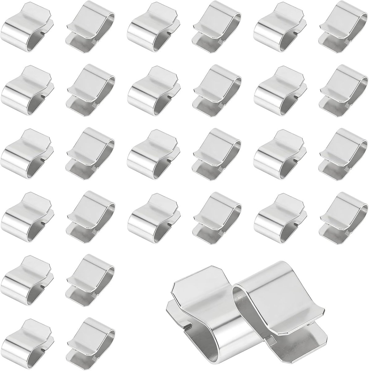30pcs Stainless Steel Spring U Clips, Stainless Steel Spring U Clamp Metal Clip Reusable for Light Shaft Covers Car - ShopVlot