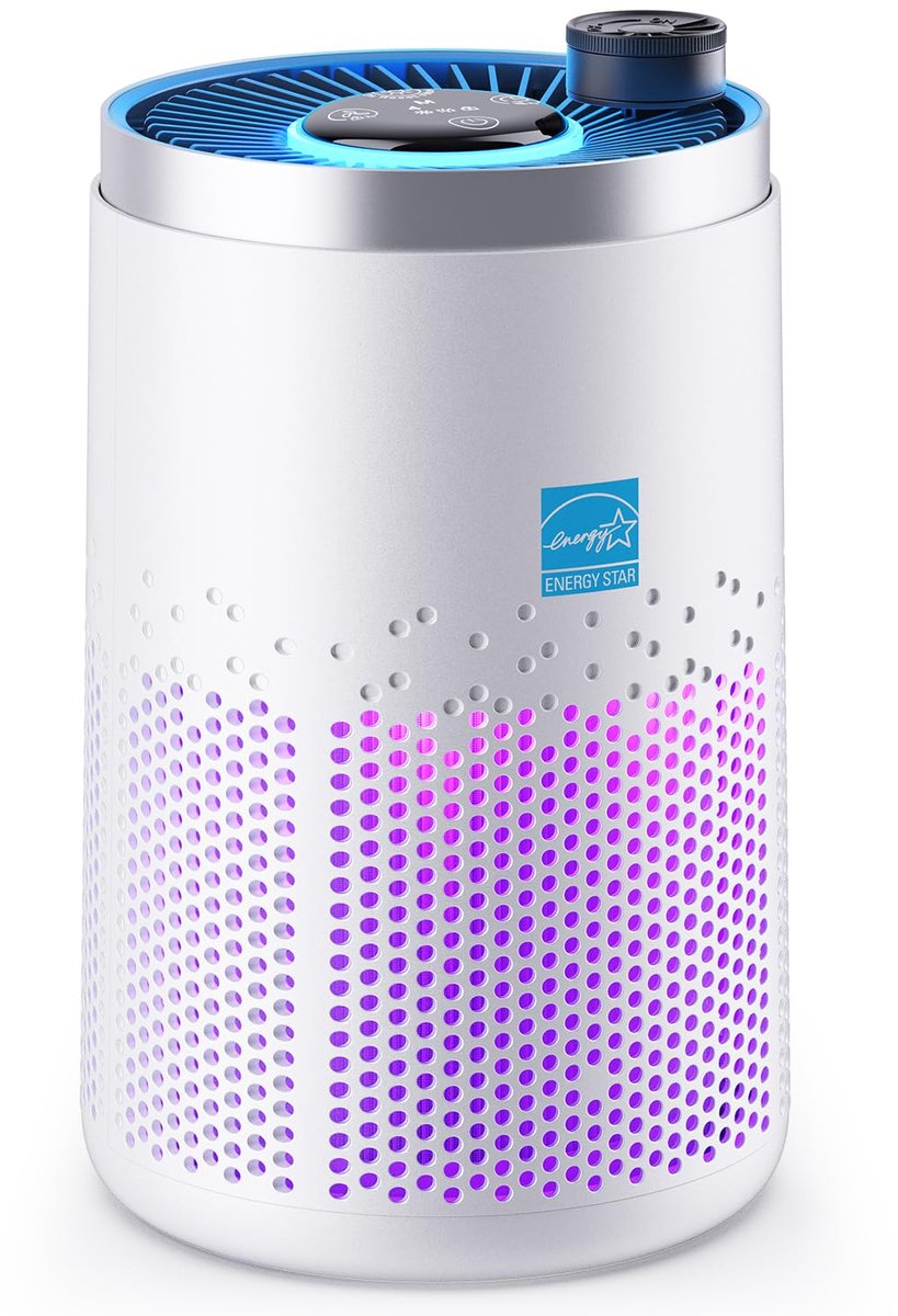 Luchtreiniger voor slaapkamer - 3-in-1 filter - tegen rook, pollen en geuren - ideaal voor een gezonde slaap - ShopVlot