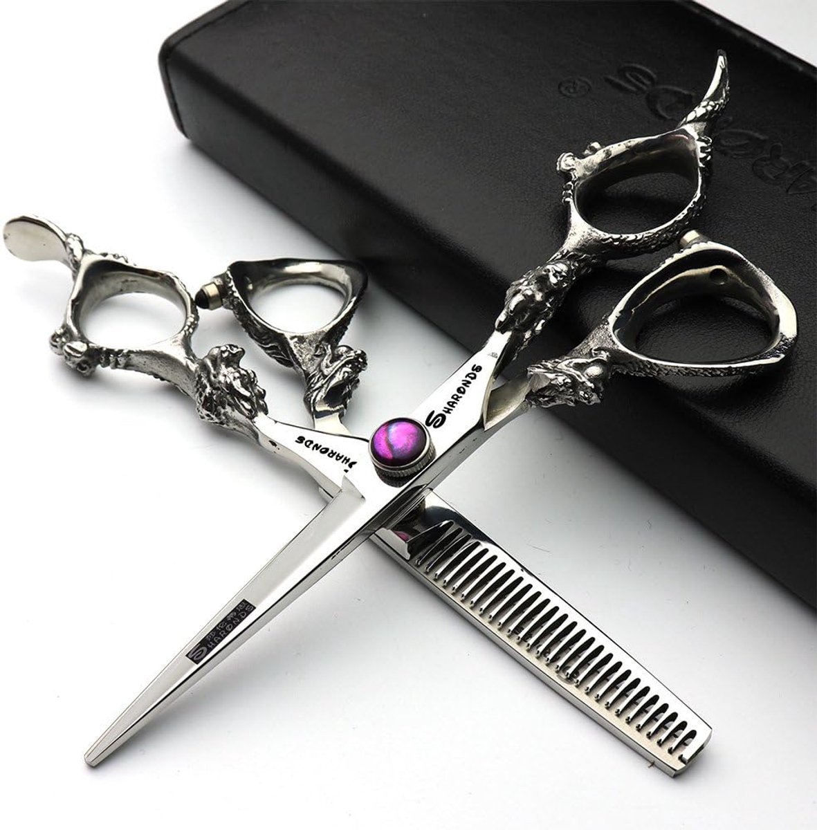 SnelShoppen - Professionele Kappersschaar 6 inch - 2 Stuks - Knip- en Thinningschaar - Japanse 440C RVS - Haarverzorging - Kappersgereedschap - Schoon