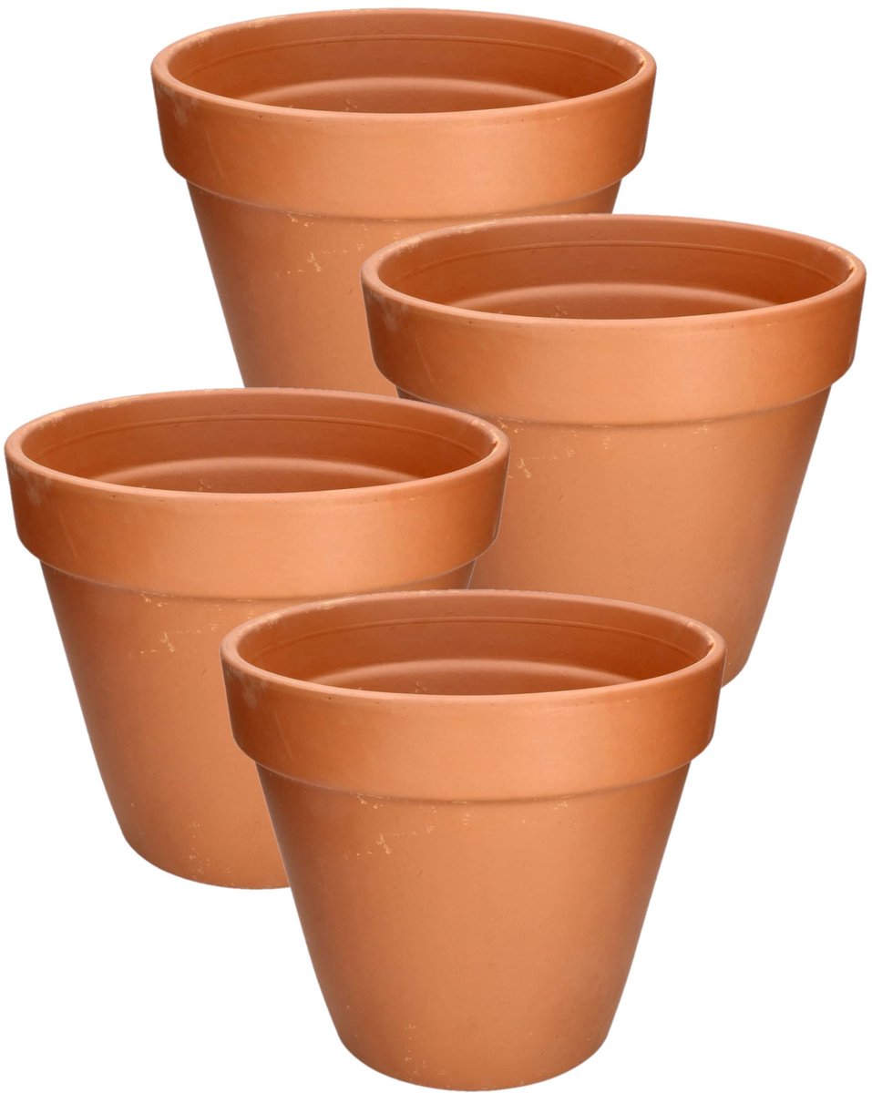 KOTARBAU® Terracotta Bloempot Ø 11 cm - Terracotta Plantenpot met Afvoergat 4 unidades Bloempot - Ongeglazuurde Keramiek - 10 cm hoog - Terracotta