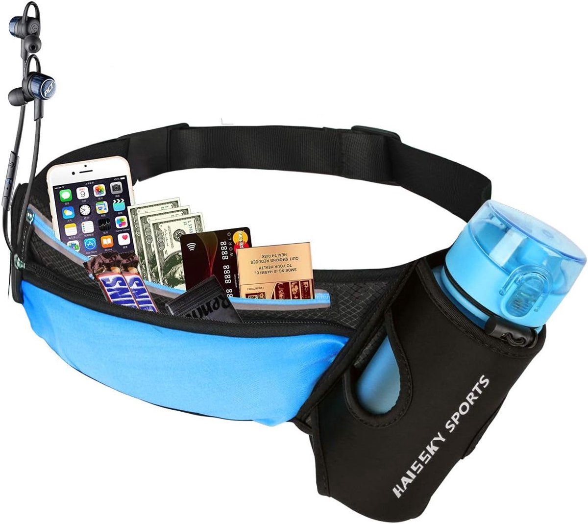 SnelShoppen - Waist Bag Bum Bag voor Drinkfles, Sportdrinken, Loopgordel, Heuptas voor Buiten, Fitness, Fietsen, Wandelen, Hardlopen met Telefoon tot