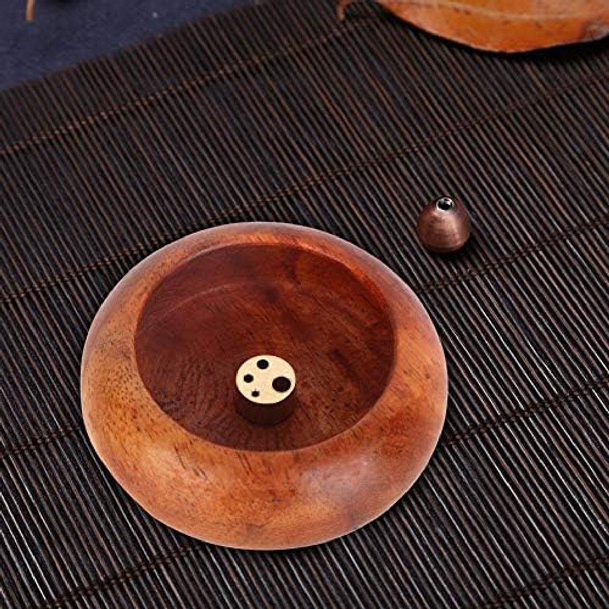 Wierookbak vietnamese mini wierookstokjes boeddhistische leveringen komvorm wierookstokjeshouder 2,36 inch roze (rosewood)