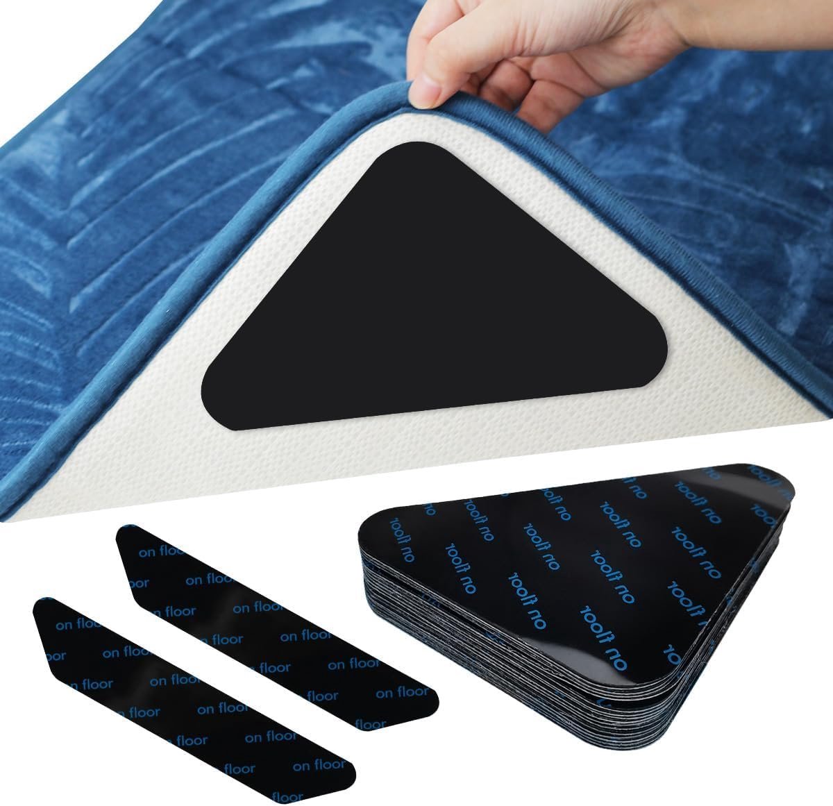 18 delen, antislip onderlaag voor tapijten, wasbaar en herbruikbaar, sterke anti-slip tape voor tapijten