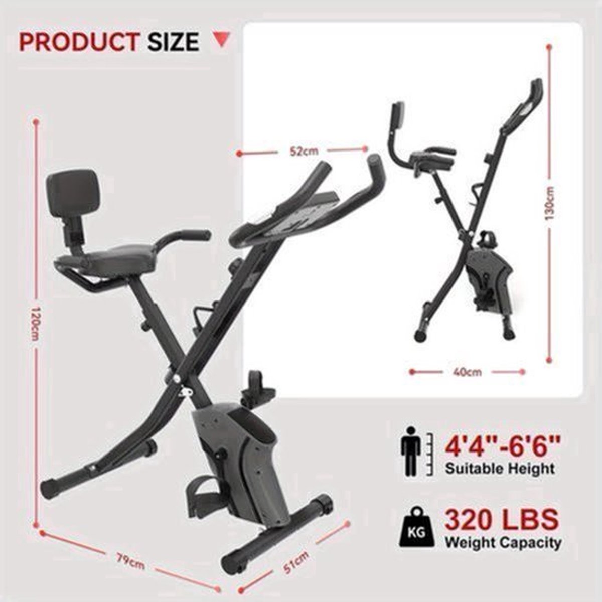 Hometrainer – Fitnessfiets – Indoorfiets – Spinningfiets – Fietstrainer – 8 Verstelbare Magnetische Weerstand – Opvouwbaar Met Comfortabele PU-Zitting