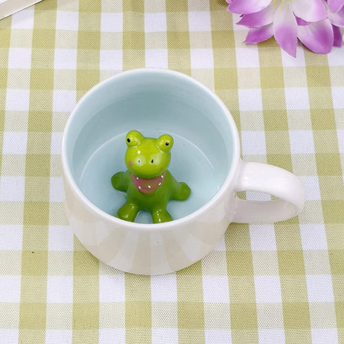 3D-dierenbeker, koffiemok, 300 ml, grappig cartoon, unieke handgemaakte kikker, voor thee, koffie, melk, geschenk voor kerst, verjaardag van vrienden, kinderen, meisjes, vrouw, oma, tante