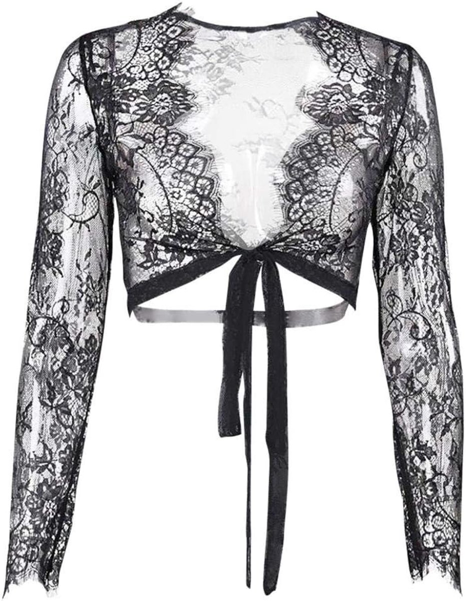 Sexy Vrouwen Kant Erotische Lingerie Diepe V Zien Door Nachtkleding Hol Beha Slips Ondergoed Kostuum