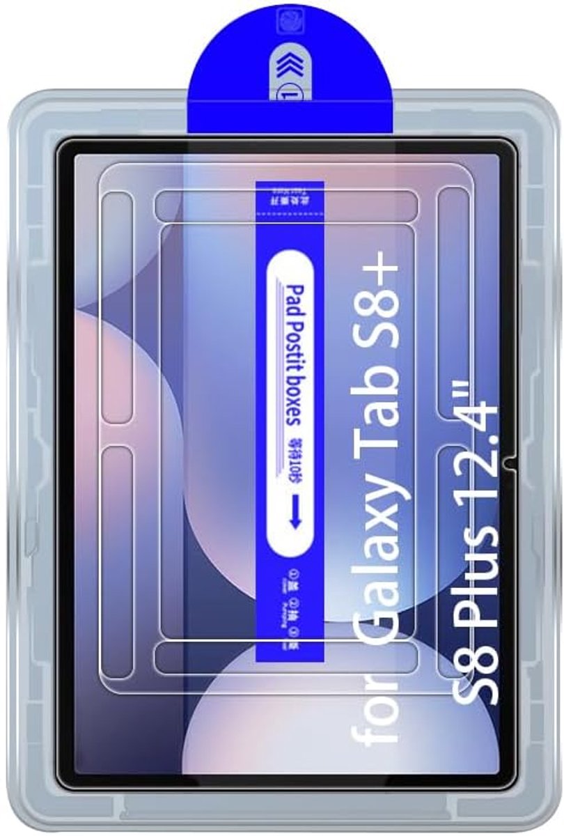 Gehard Glas Beschermfolie Schermen voor Samsung Galaxy Tab S8+/S8 Plus 12.4", met Automatische Uitlijning