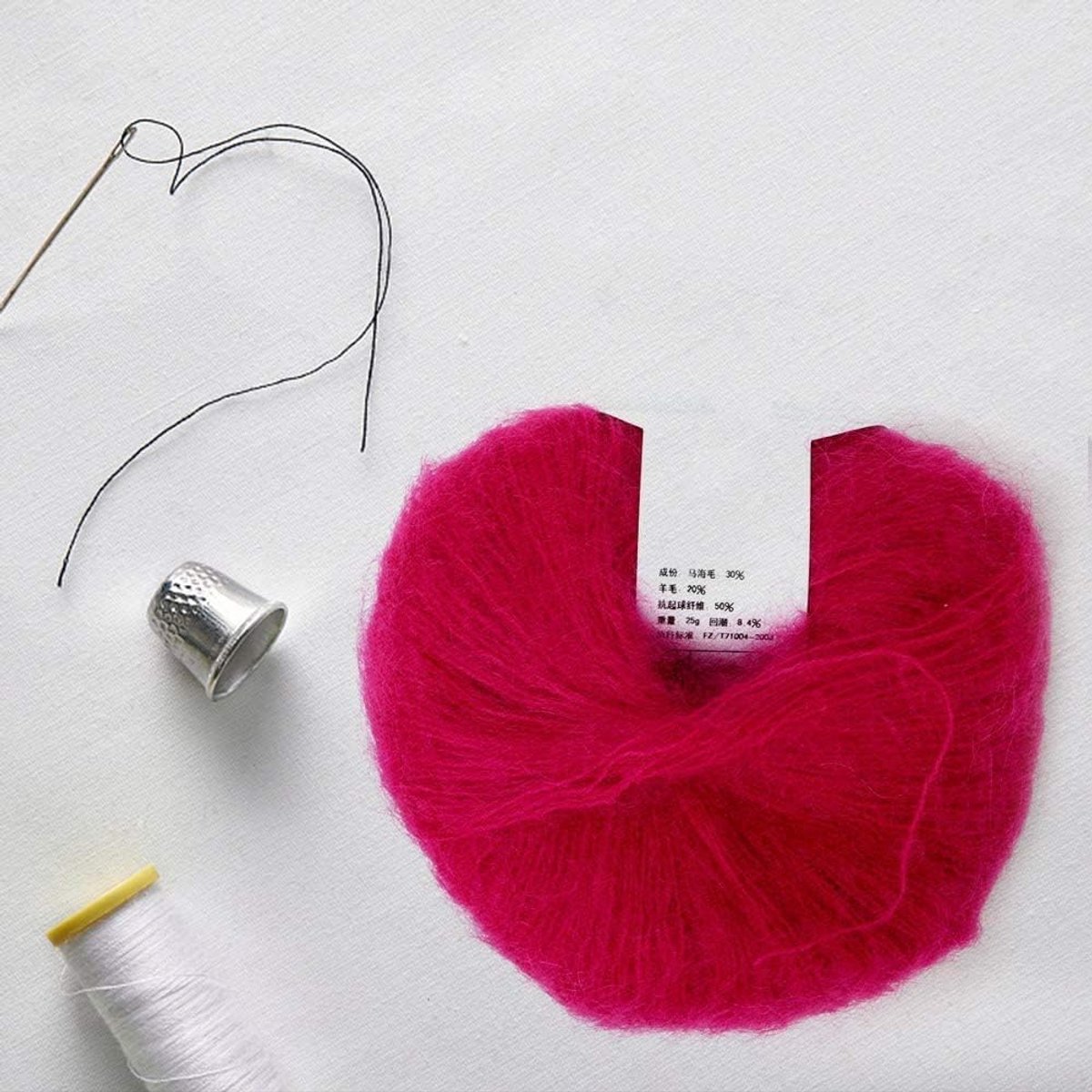 Garen, mohair garen zachte angora lange wol garen zacht mohair breien warm Angola Mohair populaire zachte mohair (14 roze rood)