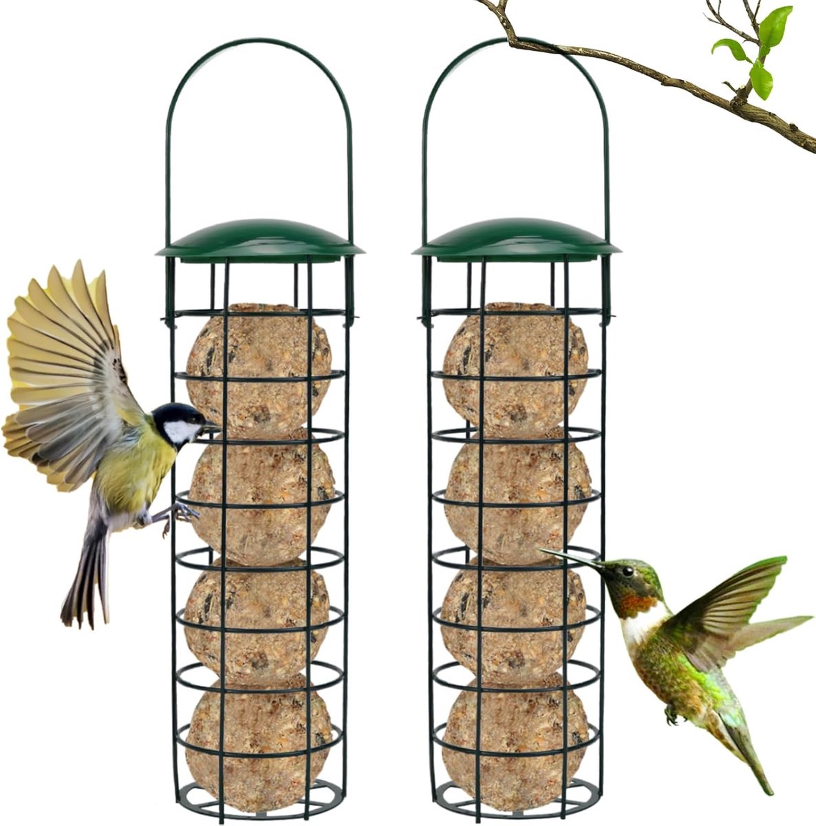 2 stuks voederbak voor vogels voederstation voor vogels vetbolhouder voederbak vogels maïsbolhouder om op te hangen dumplinghouder voor vogels