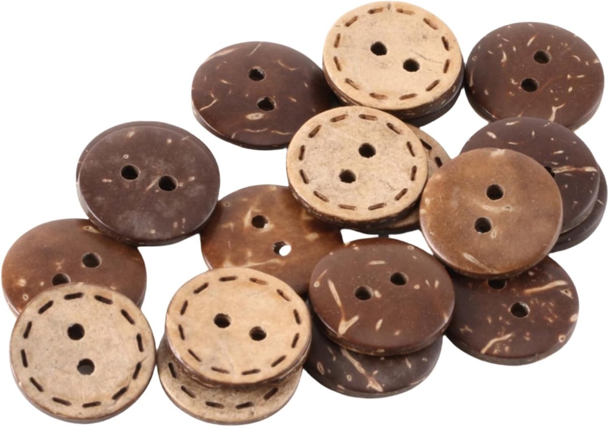 Knopen houten houten knopen natuur, ronde knopen vintage hout naaien voor doe-het-zelf naaien knutselen cadeau decoratie (bruin 20 capsules, 9 mm)