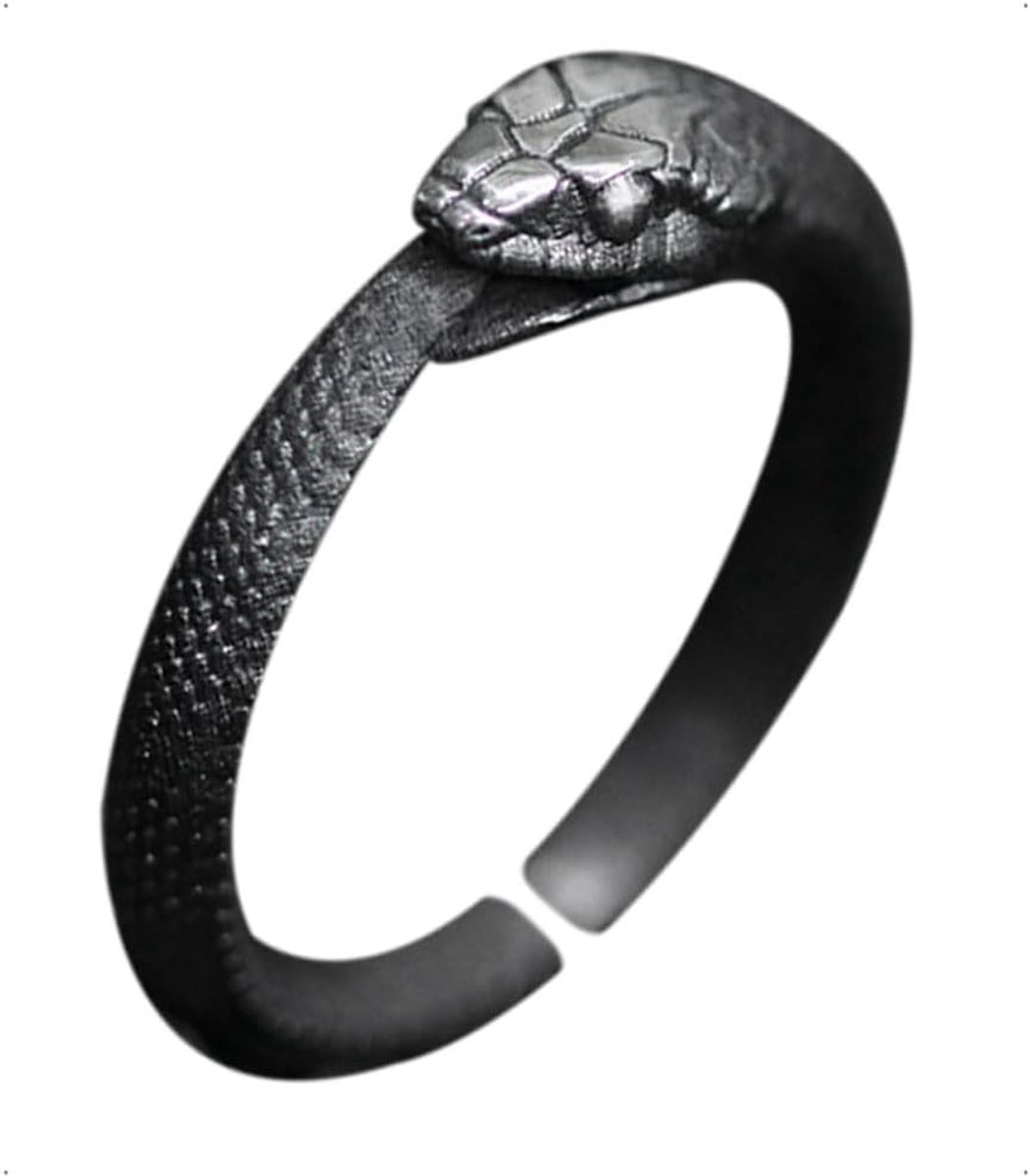 Ringen voor mannen, Viking ring adelaar patroon, zwarte slangenring, hondenring met afneembare bril, vintage hip pop dikke teenringen, duimring, open enkele ring, dierenring, cadeau
