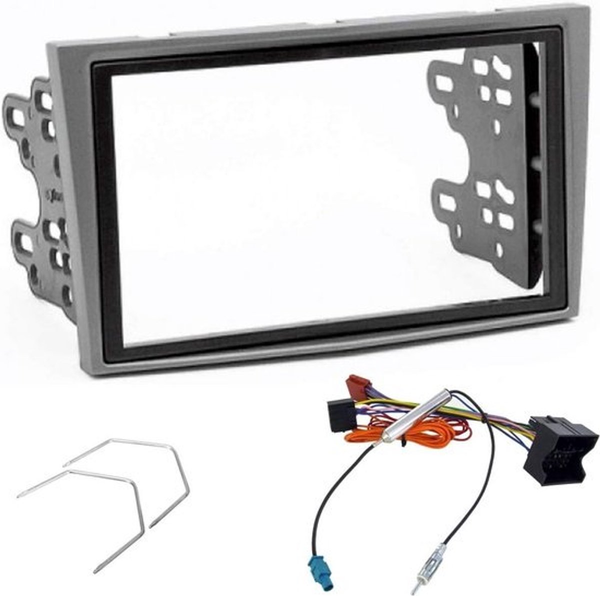 2 DIN Radiopaneel Frame met Montagebeugels, Antenne Adapter en ISO Aansluitkabel voor Opel