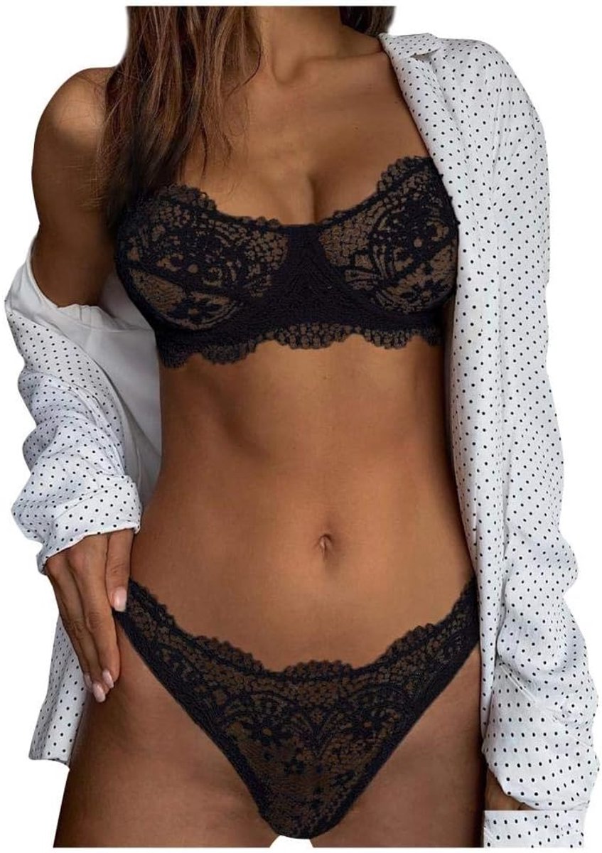Sexy dames erotische lingerie Erotische Lingerie Vrouwen Kant Sexy Ondergoed Draadloze Beha Slips Kostuum Verleiding Sex Nachtkleding