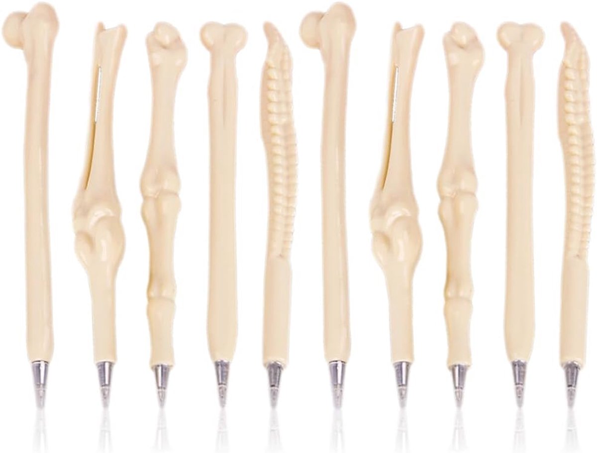 Balpen, 10 stuks nieuwigheid botten design balpiont, nieuwigheid botvorm balpen blauw/zwarte inkt, voor verpleegsters, dokter, kunstenaar, kantoor, briefpapier, cadeau