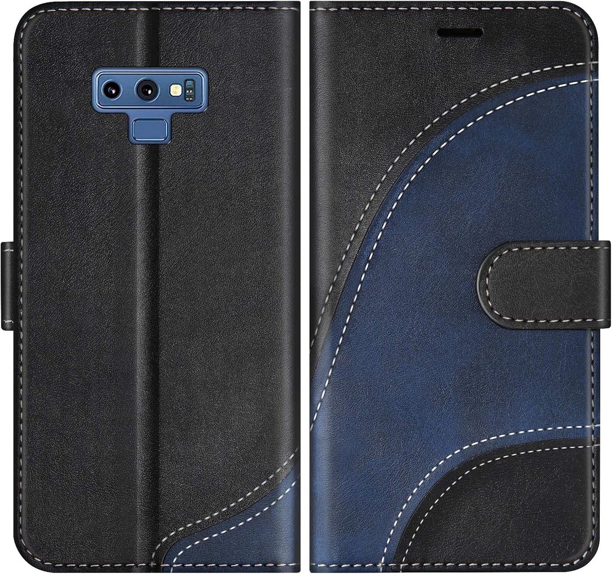 Hoesje voor Galaxy Note 9, PU Lederen Bookcase Portemonnee Beschermhoes Telefoonhoesjes, Flip Case Beschermhoesje voor Galaxy Note 9, Zwart
