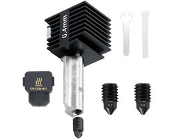 Printkop voor Bambu lab A1/A1 mini Hoge temperatuurbestendige 0,4 mm gehard stalen mondstuk Extruder hot end kit, inclusief 2 vervangbare gehardstalen mondstukken (0,2 mm & 0,4 mm)