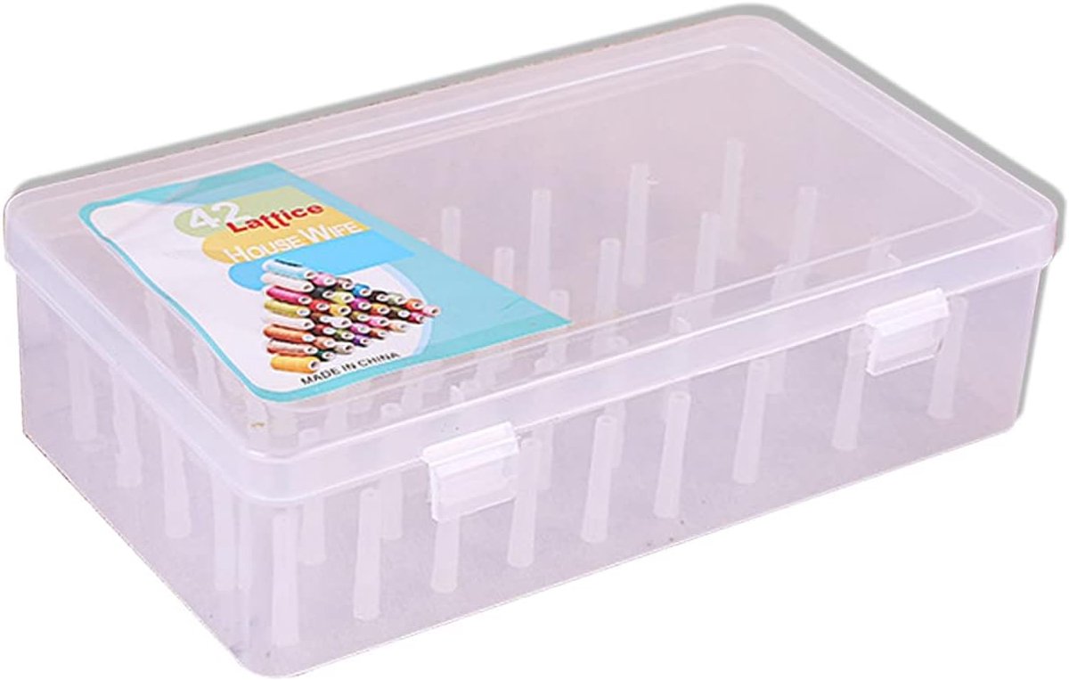 Houder Plastic Spoelen Borduurgaren Doos Transparante Plastic Borduurgaren Organisator Dozen Naaiende Draaddoos met 42 Compartimenten