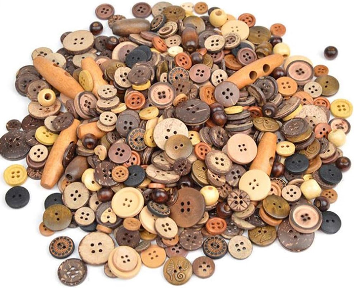 Knopen - Verschillende Kleuren en Maten voor Naaien en Handwerk - Delicate Kokosknopen voor Doe-Het-Zelf en Knutselen