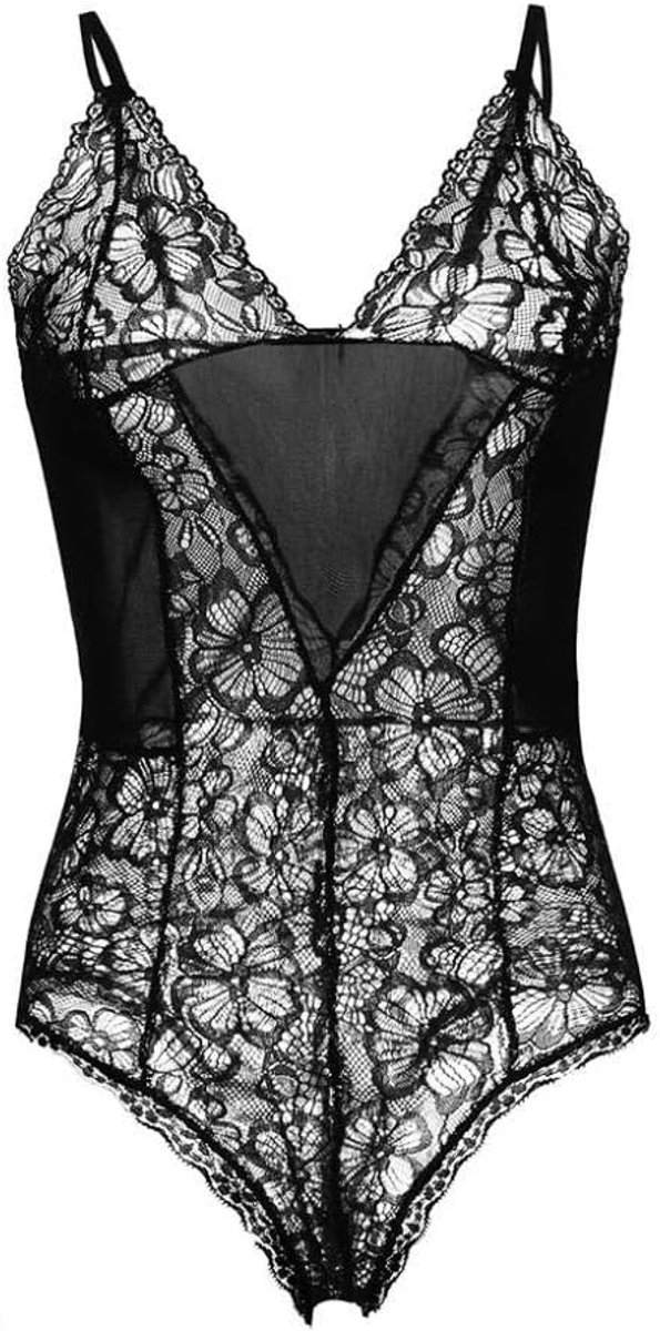 Vrouwen Sexy Bodysuits XXXL Sexy Leuke Lingerie Kanten Bodysuit Diepe V jumpsuits Body