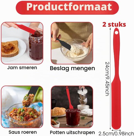 Spatels, bakdeegschraper, blender boter mengstok voor roeren zuurdesem, het verspreiden van jam, poedersuiker en broodroom — afbeelding 2