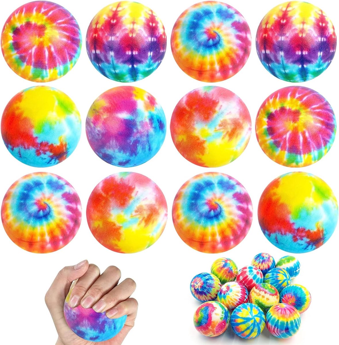 12 stuks stressballen, antistressbal, stressbal, kinderen, kleibal, vingerballen, anti-stressballen voor kinderen en volwassenen, antistressspeelgoed, zacht en comfortabel, verlicht