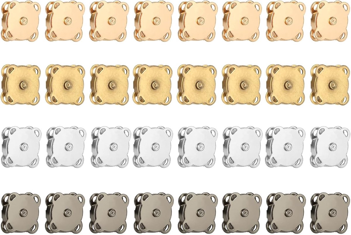 32 Sets Magnetische Sluitingszakken 14mm Magnetische Knoppen Voor Naaien 4-Kleur Magneten