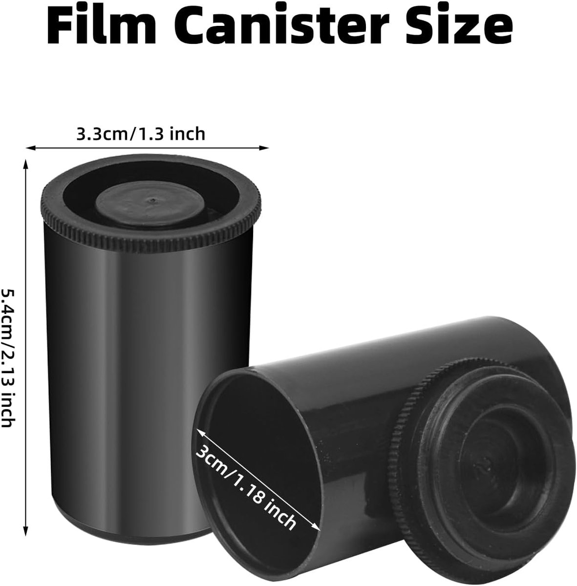 36 stuks filmblikjes, filmblikjes met deksel, fotofilmblikjes, plastic pot, voor kleine voorwerpen zoals fotofilms, bioscoop, schroeven, munten enz. (zwart)