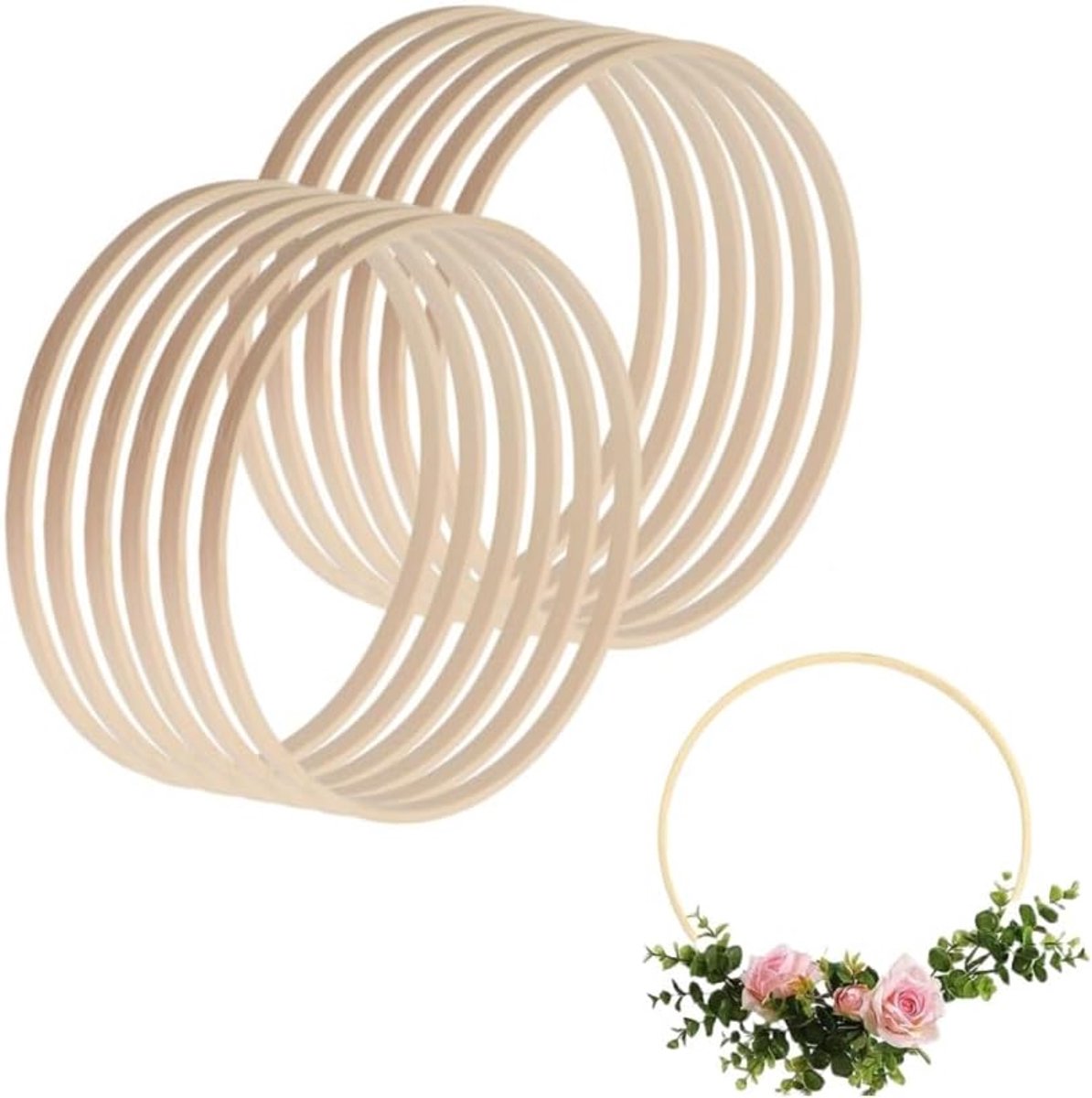 12 houten ringen, 15 cm bamboecirkels, dromenvanger, ringen voor bruiloft, macramé, slingers, decoratie