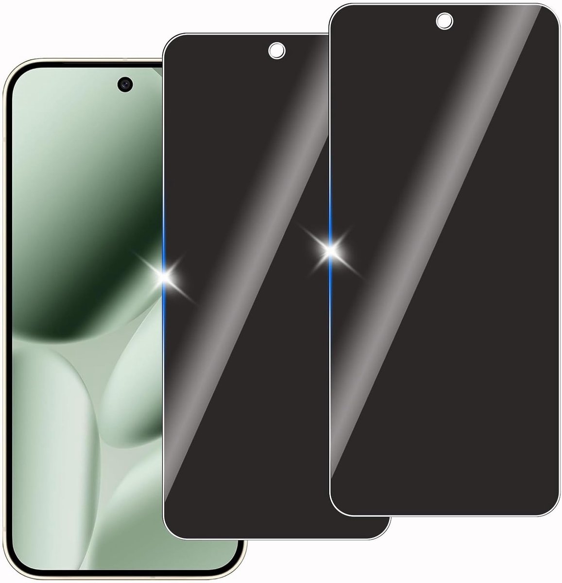 2 stuks anti-spion gehard glas voor Google Pixel 10 Pro XL, beschermglas voor scherm, bubbelvrij, hardheid 9H, eenvoudig te installeren, krasbestendig