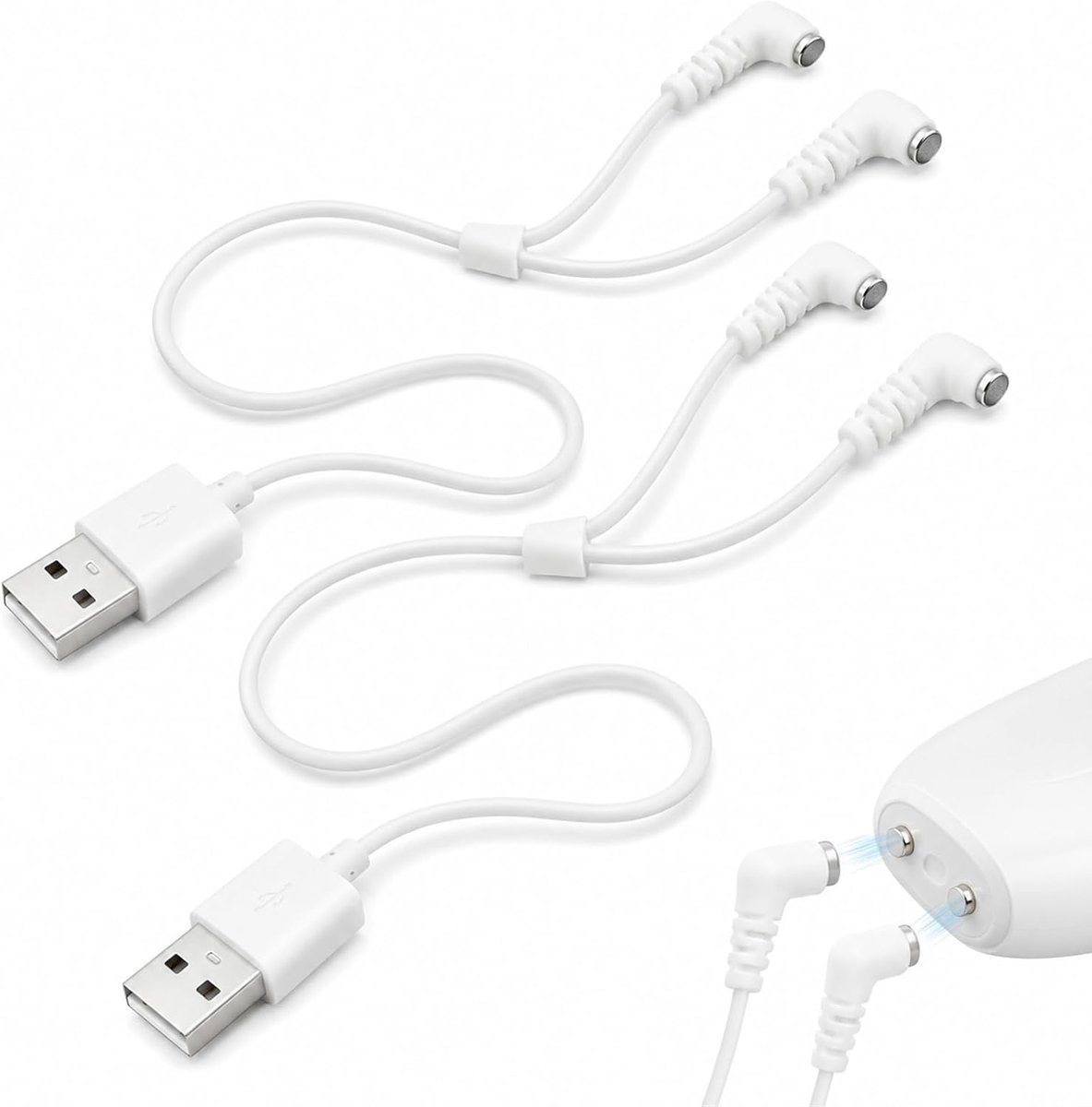 2 stuks magnetische USB-oplaadkabel, compatibel met Satisfyer Pro 2, USB A