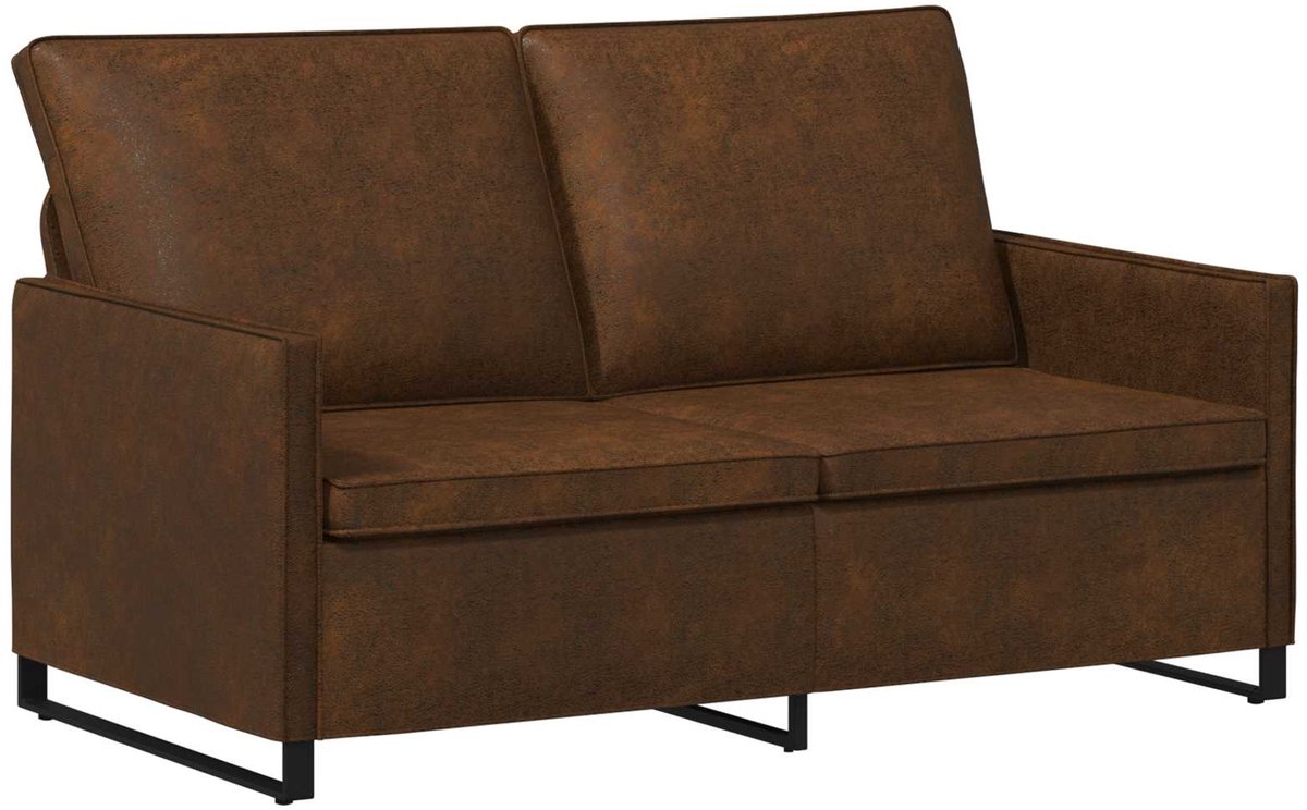 vidaXL 2-zitsbank - Bruin - 150 - x - 81 - x - 82 - cm - Kunstsuède - stof