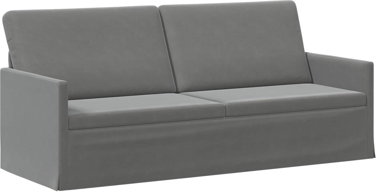 vidaXL 3-zits - sofa - Donkergrijs - 190 - x - 81 - x - 82 - cm - fluweel