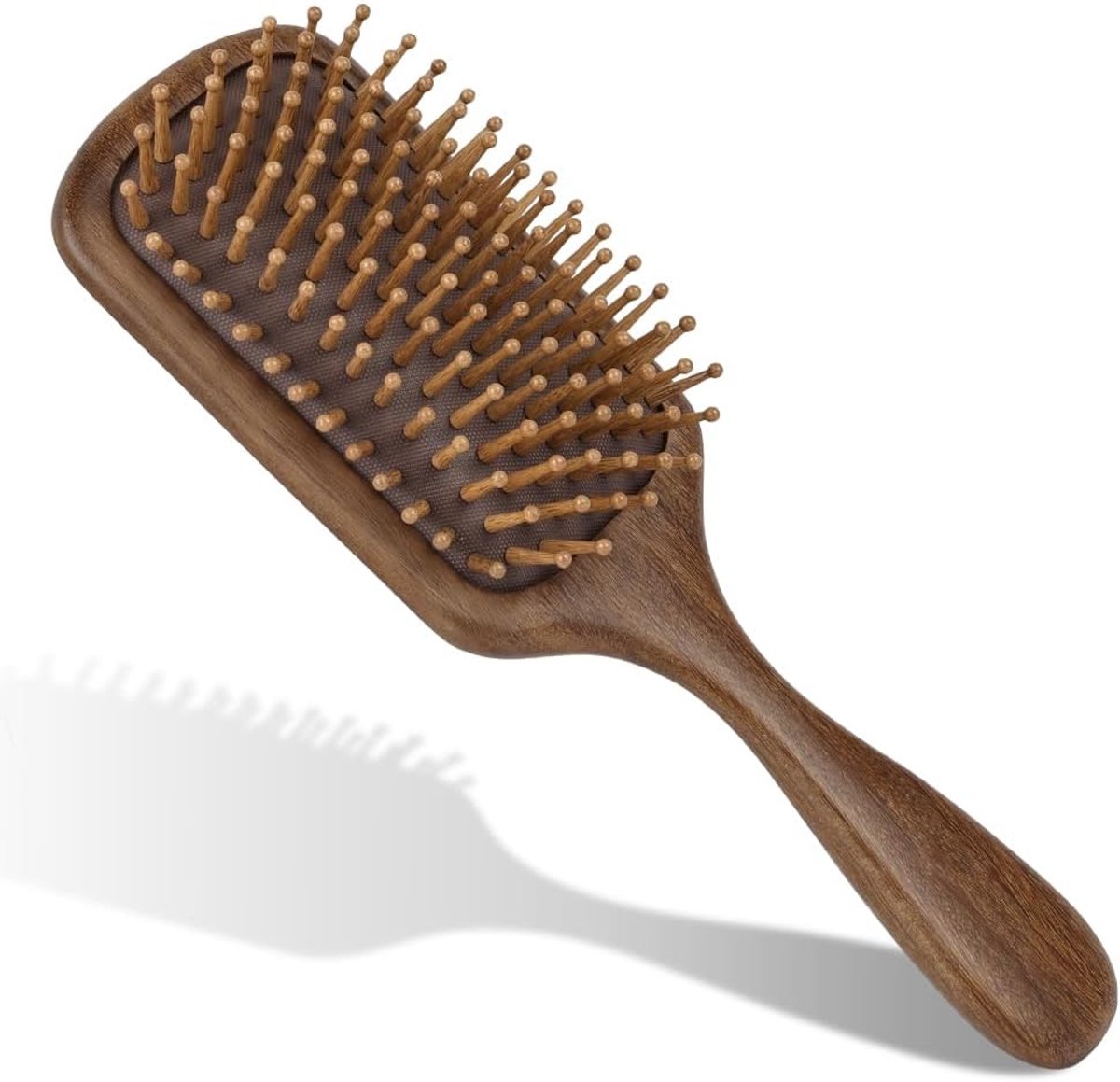 Haarborstel van natuurlijk bamboe, massageborstel, antistatisch, ideaal voor glad en glanzend haar, voor alle haartypes