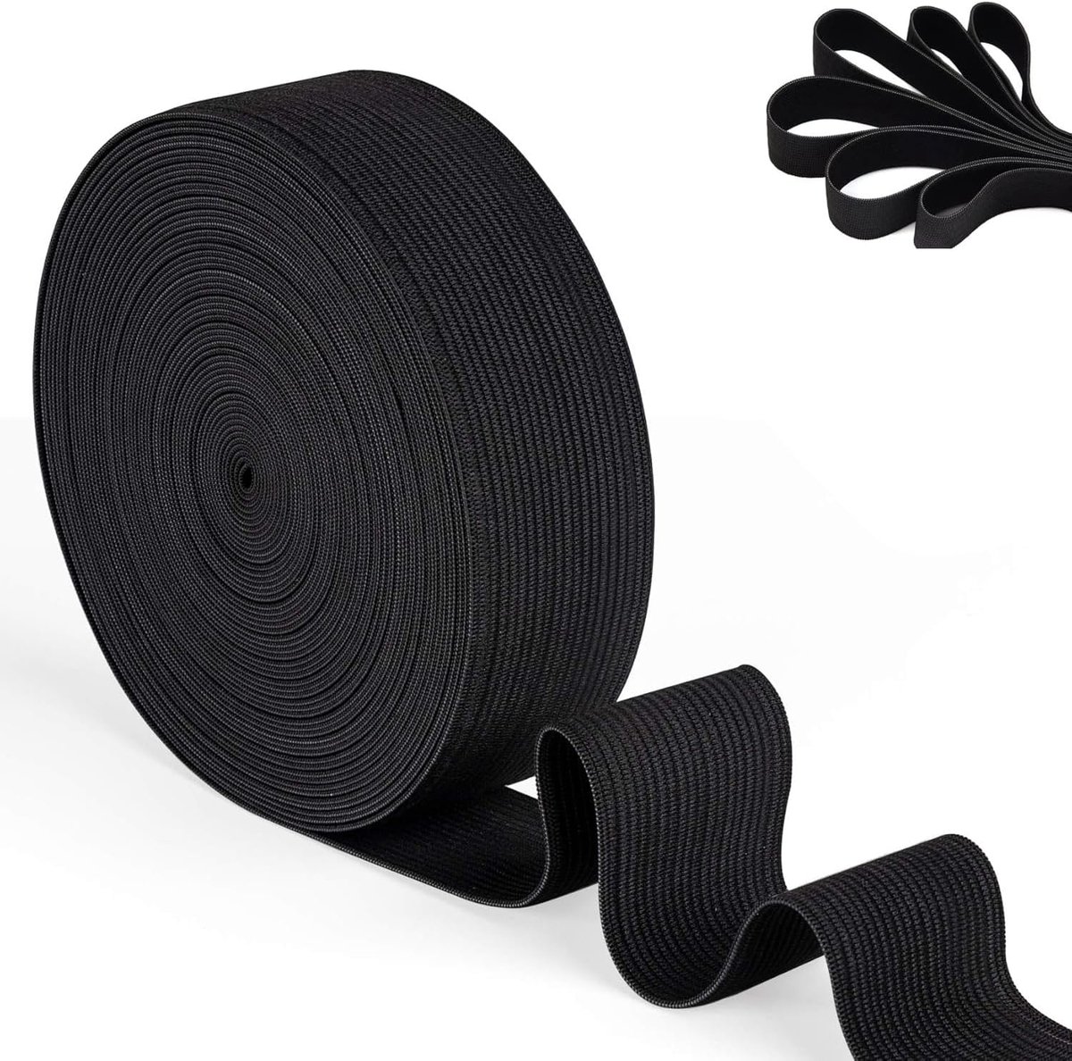 Elastische band, 10 meter elastiek, breedte 30 mm, voor broekrubber, huishouden, doe-het-zelf handwerk, zwart